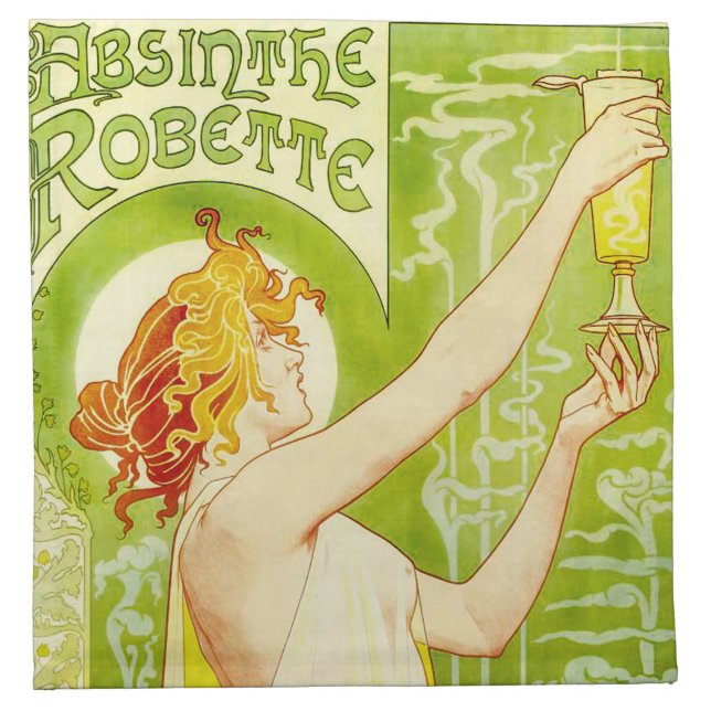 Alphonse Mucha Absinthe Robette Napkins (Front)