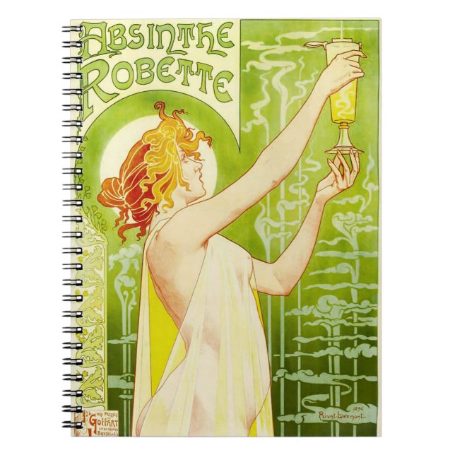 Alphonse Mucha Absinthe Robette Notebook (Front)