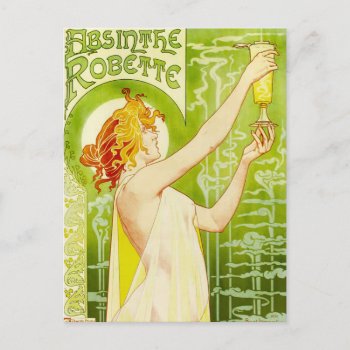 Alphonse Mucha Absinthe Robette Postcard by VintageSpot at Zazzle