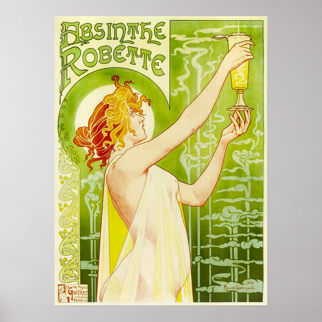 Alphonse Mucha Absinthe Robette Poster Zazzle