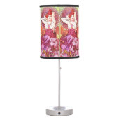 Alphonse Mucha Amethyst Floral Vintage Art Nouveau Table Lamp (Back)