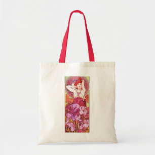 Alphonse Mucha Amethyst Floral Vintage Art Nouveau Tote Bag