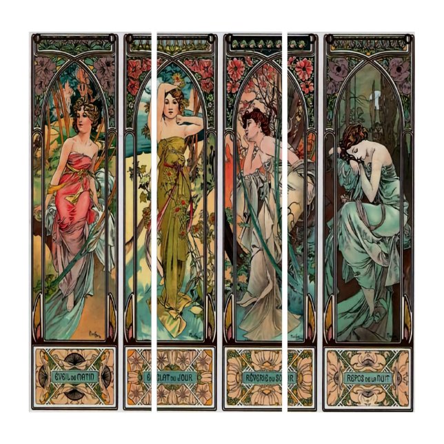 Alphonse Mucha art, art nouveau,vintage,females,be (Front)
