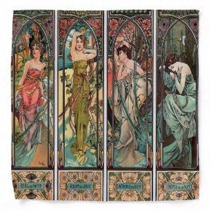 Alphonse Mucha art, art nouveau,vintage,females,be Bandana