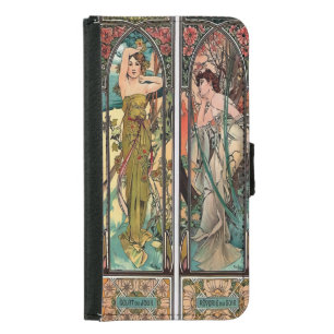 Alphonse Mucha art, art nouveau,vintage,females,be Samsung Galaxy S5 Wallet Case