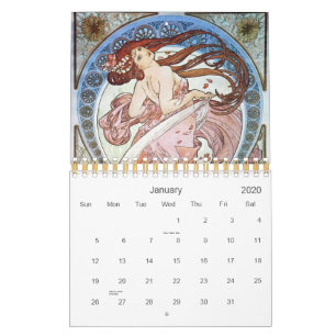 Alphonse Mucha Art Calendar