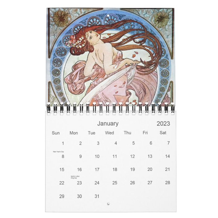 Alphonse Mucha Art Calendar