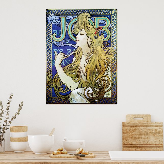 alphonse mucha job cigarette poster Alphonse Mucha Art Nouveau Advertising Poster