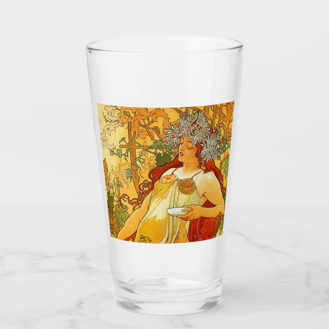 Alphonse Mucha Art Nouveau Autumn Glass (Front)