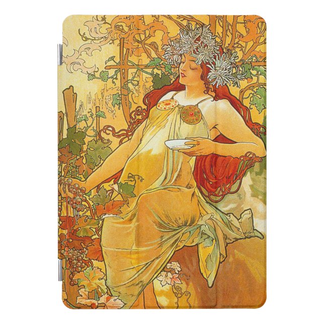 Alphonse Mucha Art Nouveau Autumn iPad Pro Cover (Front)