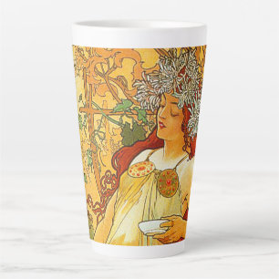Alphonse Mucha Art Nouveau Autumn Latte Mug