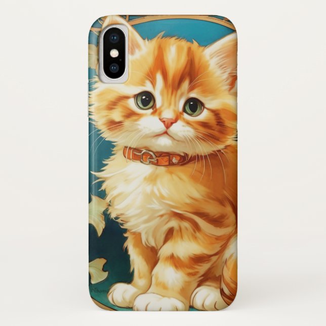 Alphonse Mucha Art Nouveau Cat Case-Mate iPhone Case (Back)