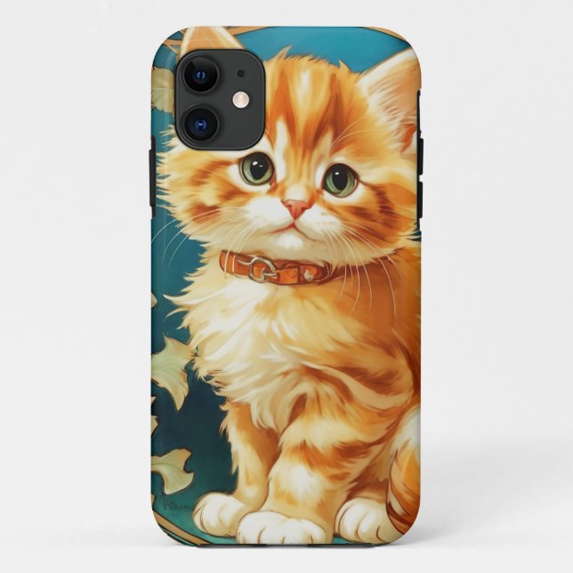 Alphonse Mucha Art Nouveau Cat Case-Mate iPhone Case (Back)