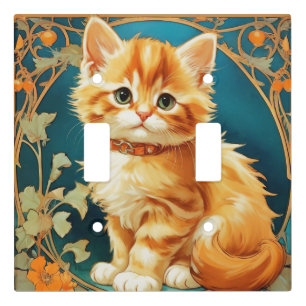 Alphonse Mucha Art Nouveau Cat Light Switch Cover