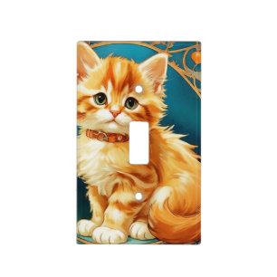 Alphonse Mucha Art Nouveau Cat Light Switch Cover
