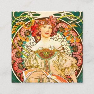 Alphonse Mucha Art Nouveau Daydream Enclosure Card