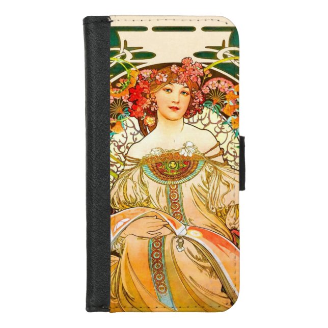 Alphonse Mucha Art Nouveau Daydream iPhone Wallet Case (Front)