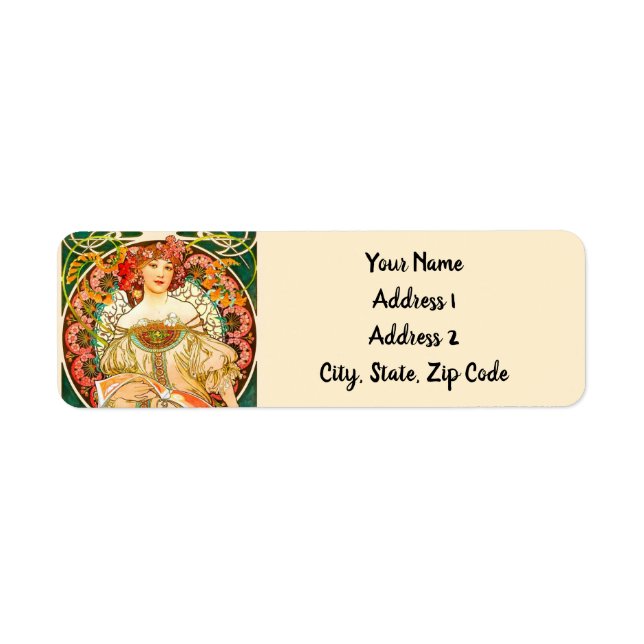 Alphonse Mucha Art Nouveau Daydream Label (Front)