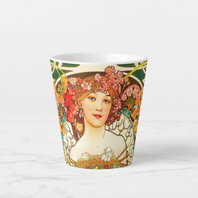 Alphonse Mucha Art Nouveau Daydream Latte Mug (Front)