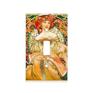 Alphonse Mucha Art Nouveau Daydream Light Switch Cover