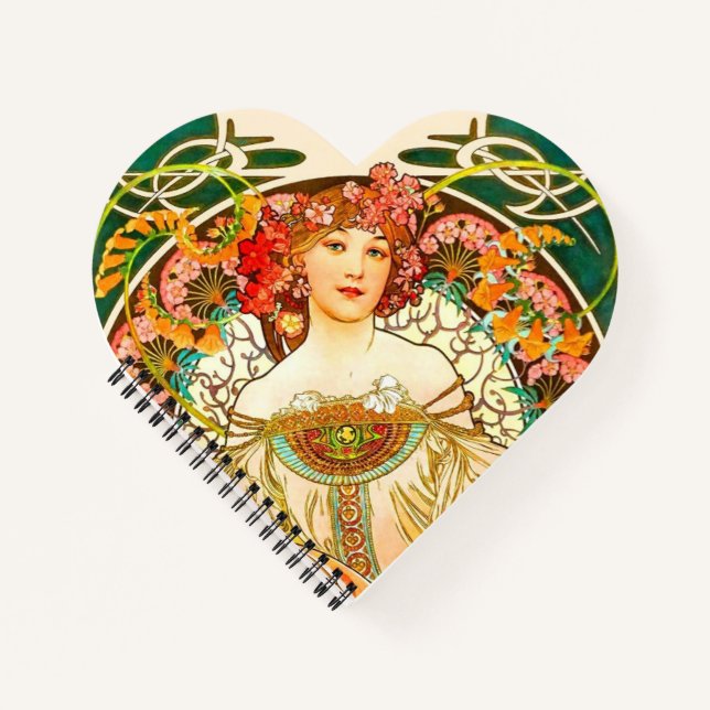 Alphonse Mucha Art Nouveau Daydream Notebook (Front)