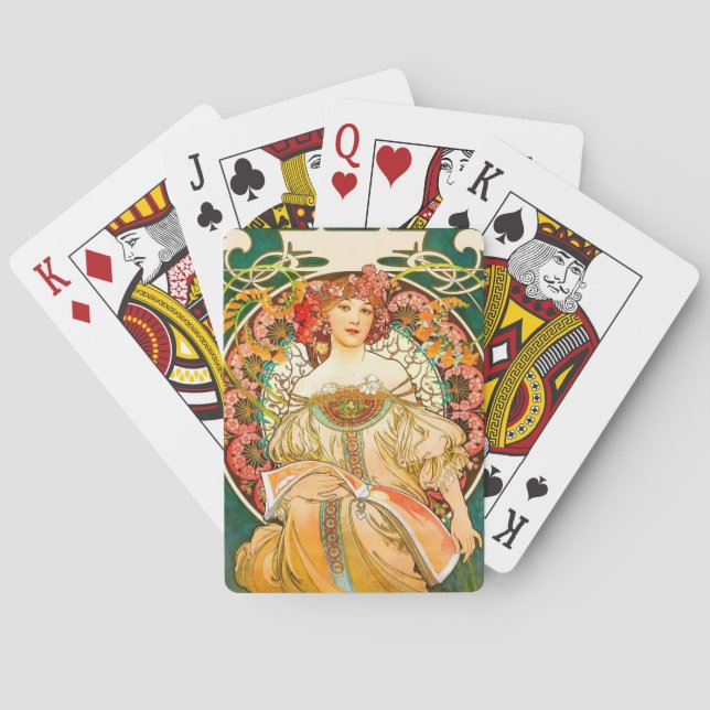 Alphonse Mucha Art Nouveau Daydream Poker Cards (Back)