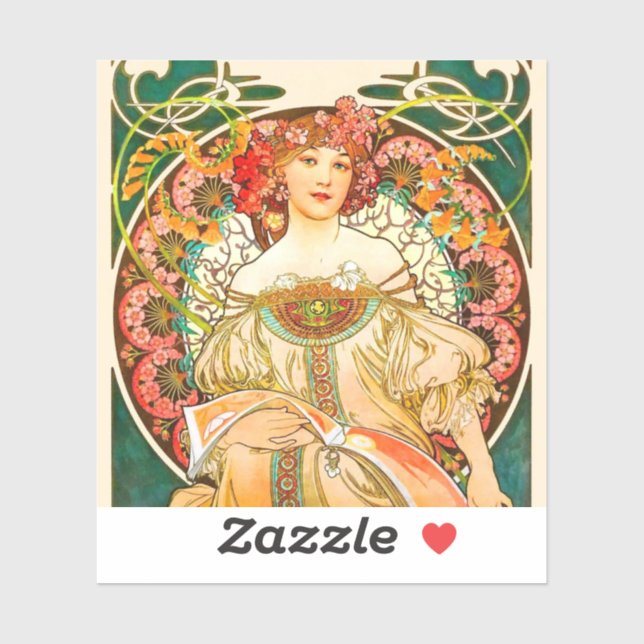 Alphonse Mucha Art Nouveau Daydream Sticker (Sheet)