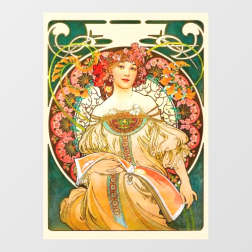 Alphonse Mucha Art Nouveau Daydream Window Cling