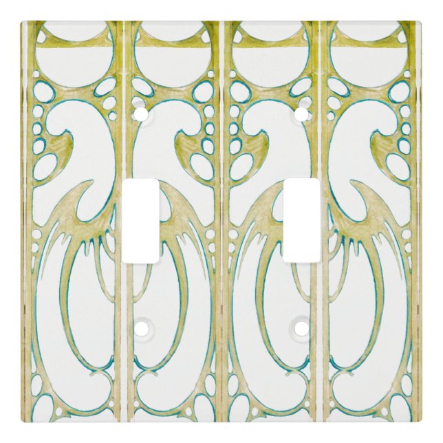 Alphonse Mucha art nouveau decorative abstract art Light Switch Cover (Front)