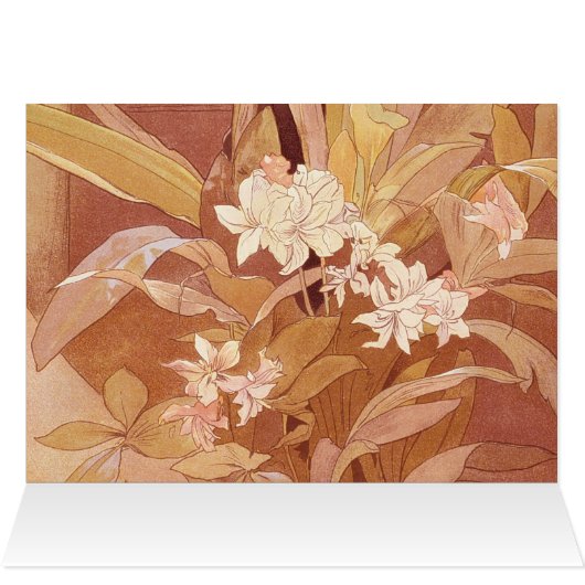 Alphonse Mucha Art Nouveau Floral Detail (Inside Horizontal (Top))