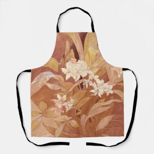 Alphonse Mucha Art Nouveau Floral Detail Apron