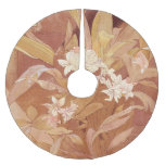 Alphonse Mucha Art Nouveau Floral Detail Brushed Polyester Tree Skirt