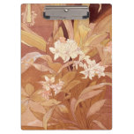 Alphonse Mucha Art Nouveau Floral Detail Clipboard