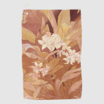 Alphonse Mucha Art Nouveau Floral Detail Golf Towel