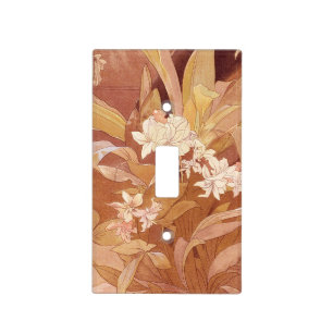 Alphonse Mucha Art Nouveau Floral Detail Light Switch Cover