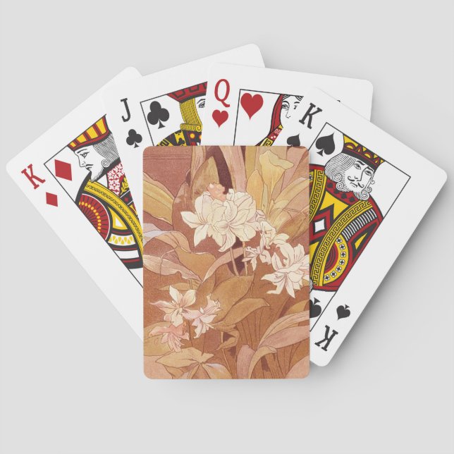 Alphonse Mucha Art Nouveau Floral Detail Poker Cards (Back)