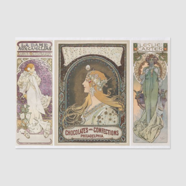 Alphonse Mucha Art Nouveau For Artists Tissue Paper (Front)