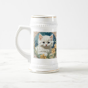 Alphonse Mucha Art Nouveau Kitten Beer Stein