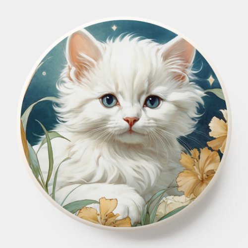 Alphonse Mucha Art Nouveau Kitten PopSocket
