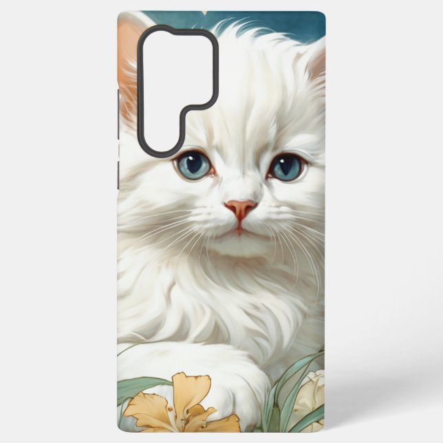 Alphonse Mucha Art Nouveau Kitten Samsung Galaxy Case (Back)