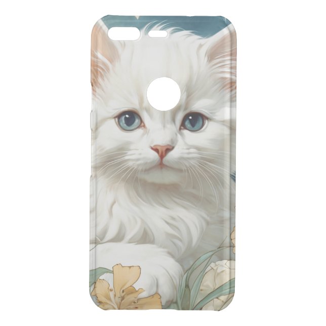 Alphonse Mucha Art Nouveau Kitten Uncommon Google Pixel Case (Back)