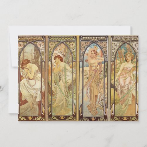 Alphonse Mucha  Art Nouveau Master Holiday Card