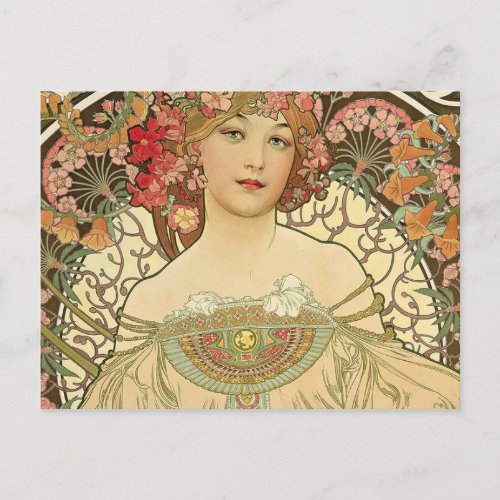 Alphonse Mucha  Art Nouveau Master Postcard