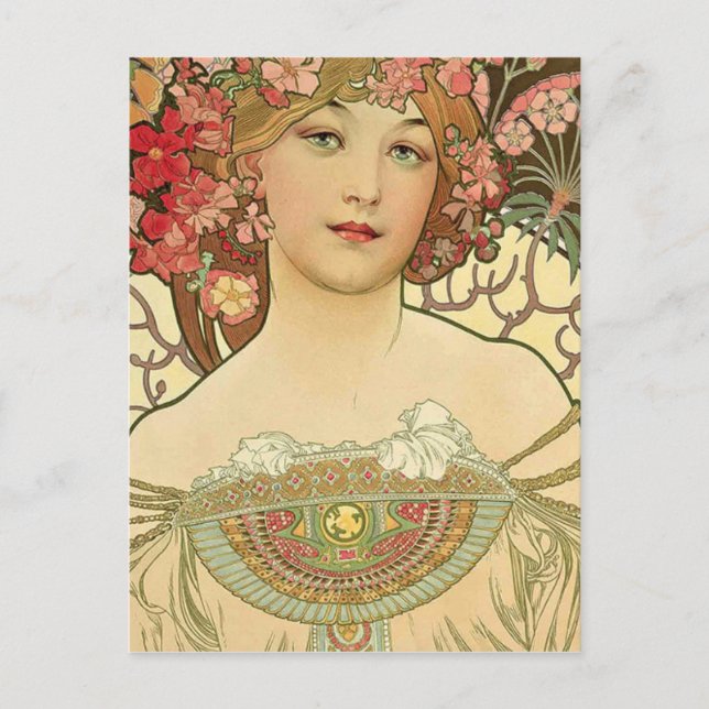 Alphonse Mucha – Art Nouveau Master Postcard (Front)