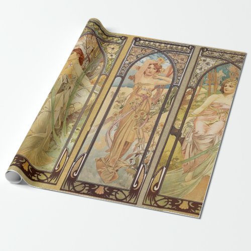 Alphonse Mucha  Art Nouveau Master Wrapping Paper