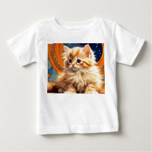 Alphonse Mucha Art Nouveau Orange Cat Baby T-Shirt