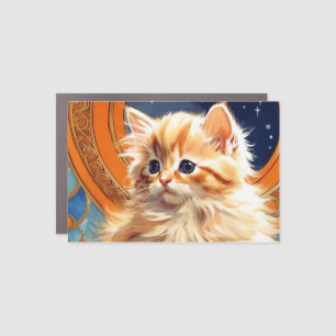 Alphonse Mucha Art Nouveau Orange Cat Car Magnet