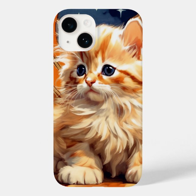 Alphonse Mucha Art Nouveau Orange Cat Case-Mate iPhone Case (Back)