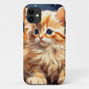 Alphonse Mucha Art Nouveau Orange Cat iPhone 11 Case