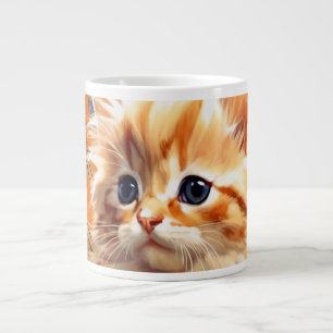 Alphonse Mucha Art Nouveau Orange Cat Giant Coffee Mug